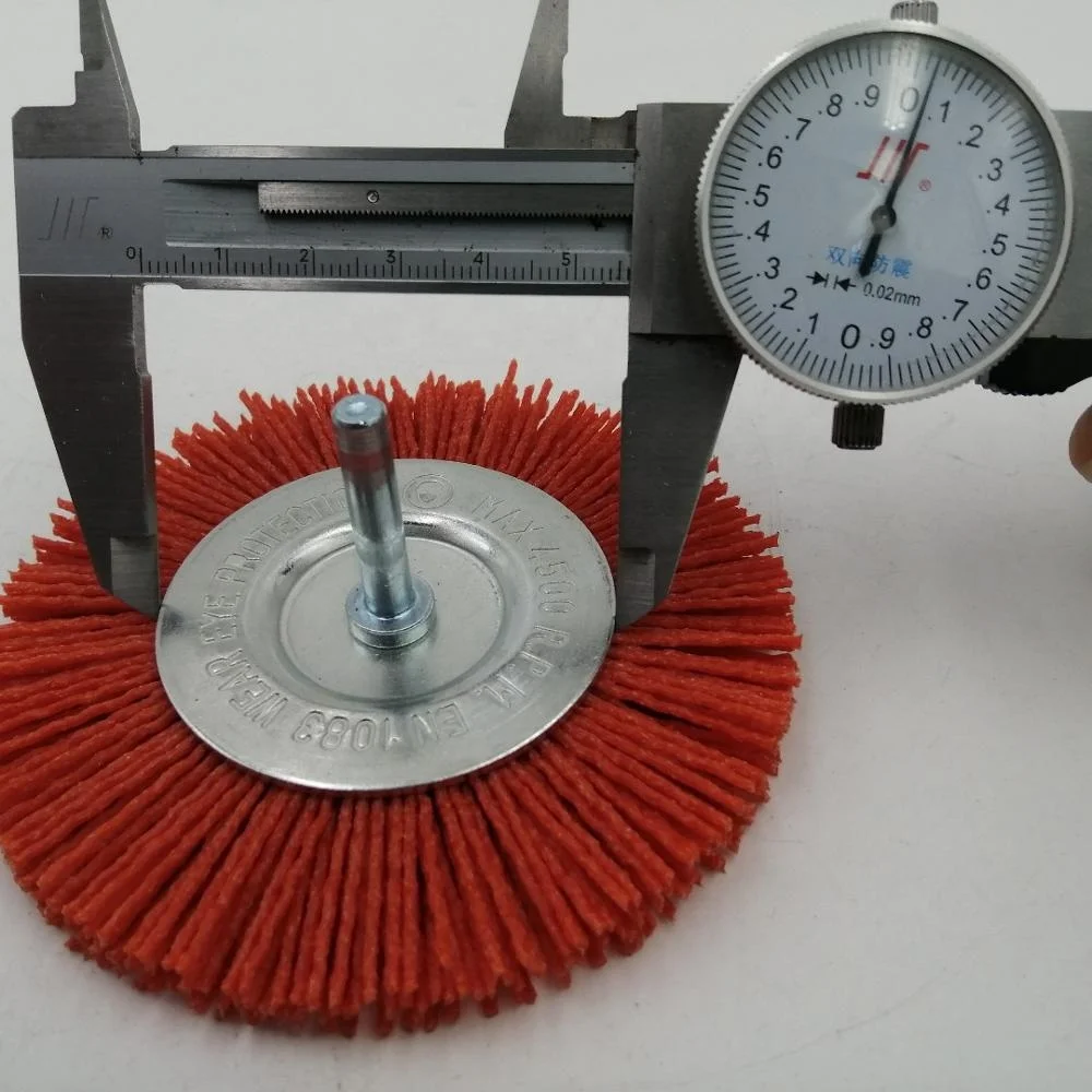 100 mm Nylon wire wheel brush with 6mm shank  cleaning brush for car