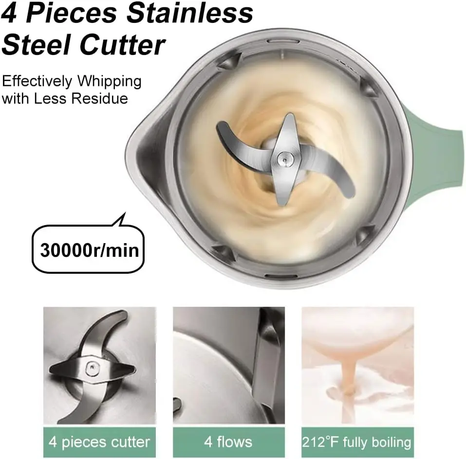 Morden Automatic Electric Soybean Milk Machines With Heat Preservation Homemade Almonds Oats Milk Making Machine