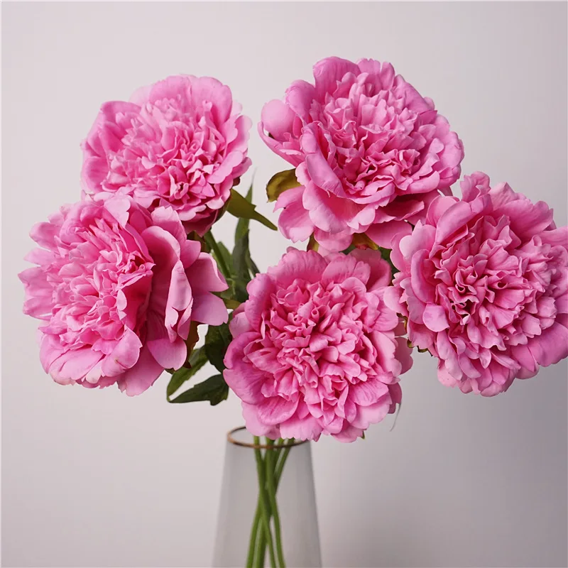 Y-H165 Wholesale Peony Artificial Flower High Quality Silk Pink Peonys Real Touch Peonies For Wedding Home Decoration