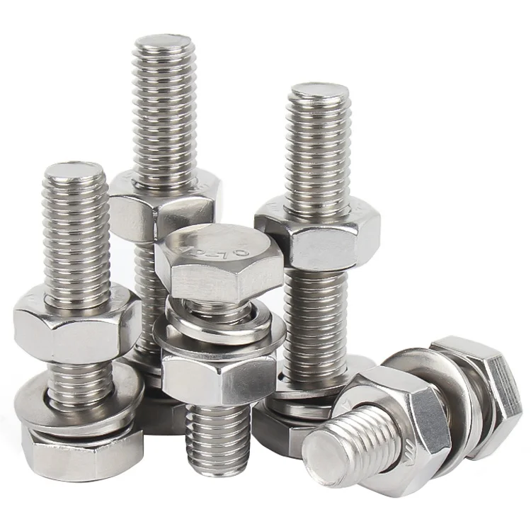 China factory Free samples stock DIN933 DIN931 OEM hexagonal head bolts and nuts fasteners 304 316L Stainless Steel hex bolt