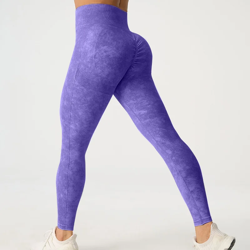 NEW 16 Colors Acid Wash Push Up Yoga Leggings Women Gym Fitness Sports Wear Seamless Workout Tights Running yoga Pants LOGO OEM