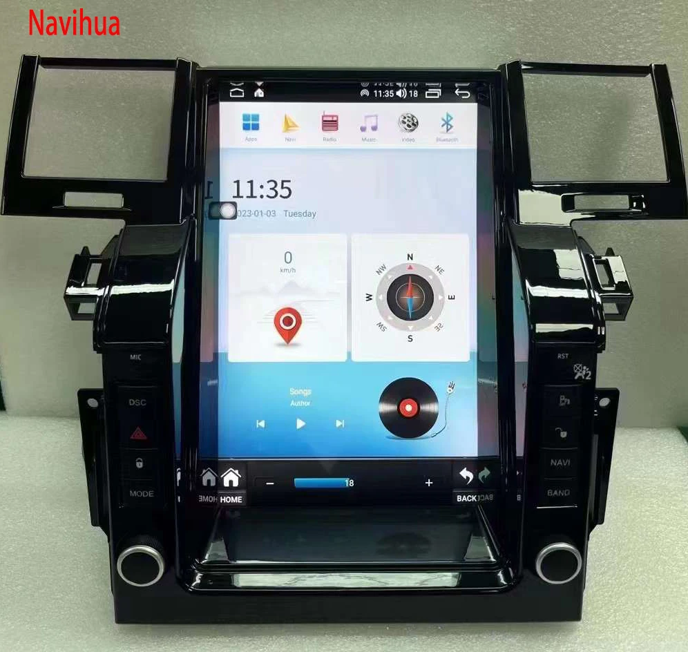 NaviHua New Stereo Multimedia for Tesla Style Land Range Rover Sport 12.1Inch Vertical Screen GPS Navigation Car Radio Upgrade