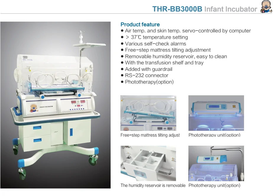 THR-BB3000B Hospital baby infant care equipment portable neonatal Incubator price