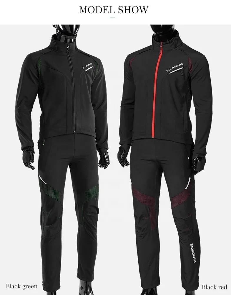 CBR ODM Leisure Winter Thermal Fleece Jersey Windproof Reflective Jacket Pants Bicycle Sportswear Motorcycle Cycling Clothings