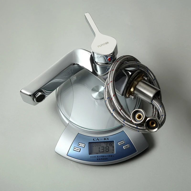 New SUS 304 Single Hole Square Washbasin Faucet Stainless Steel Bathroom Basin Basin Faucet