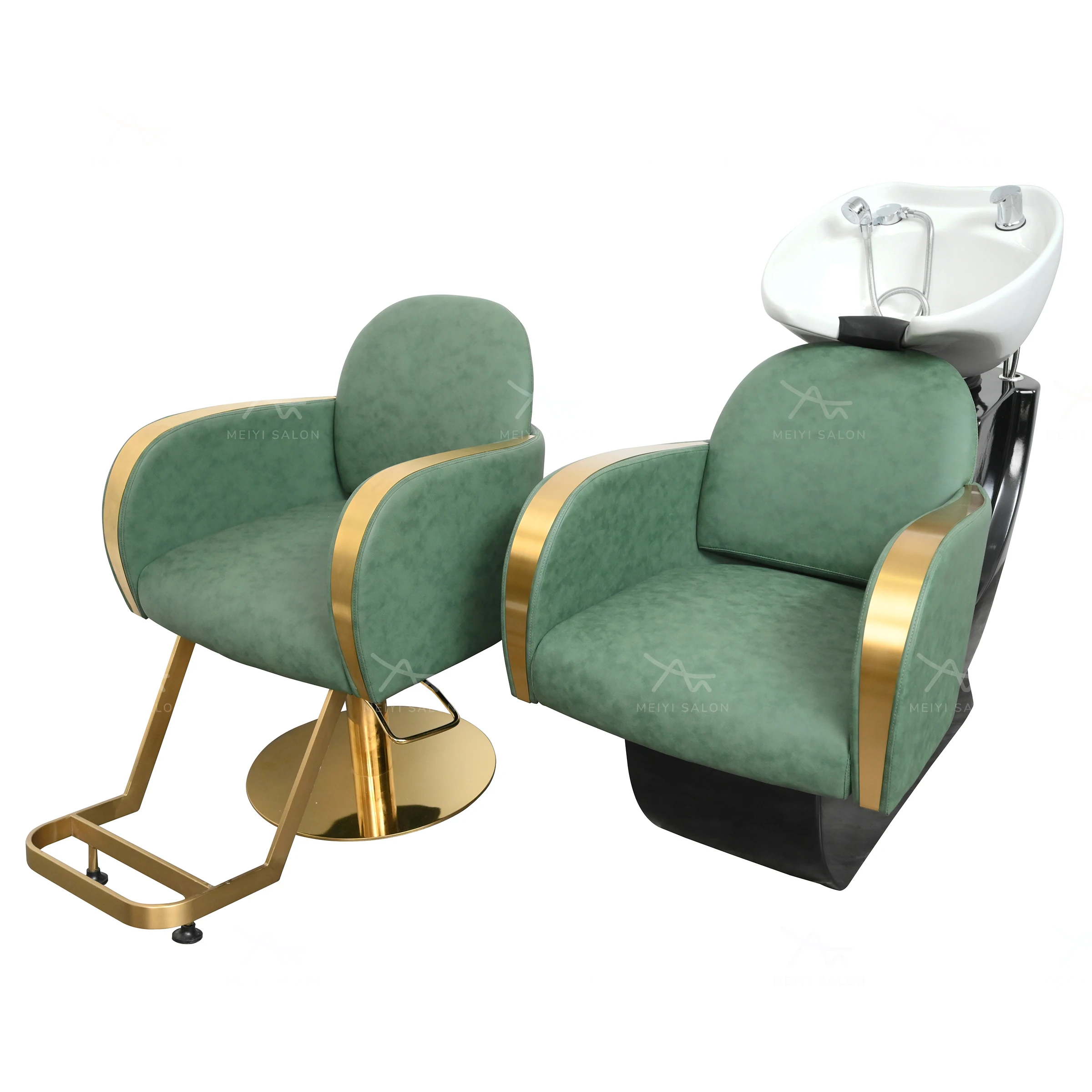 Salon Shop Equipment Hair Styling Shampoo Bed Barber Hairdressing Chairs Beauty Salon Chair Shampoo Chairs Set