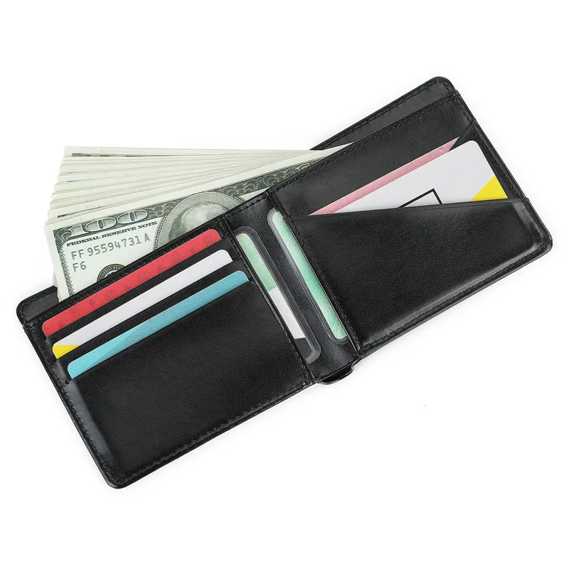AGH Double Sided Heat press Printing PU Leather Sublimation blank Mens Wallet leather wallet for men