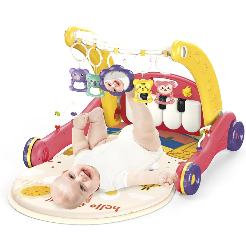 Rack and Walker Baby 2 in 1 Play Mat for Toddlers with Music Baby Walker for Learn to Walk Push/Pull Toys & Walkers