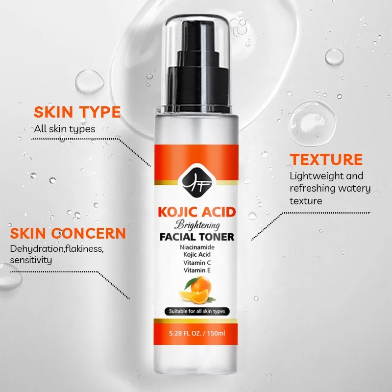Hot selling KOJIC  Private Label Vitamin E Moisturizing Brightening KOJC ACID FACE water Most popular in Witch Hazel Skin Toner