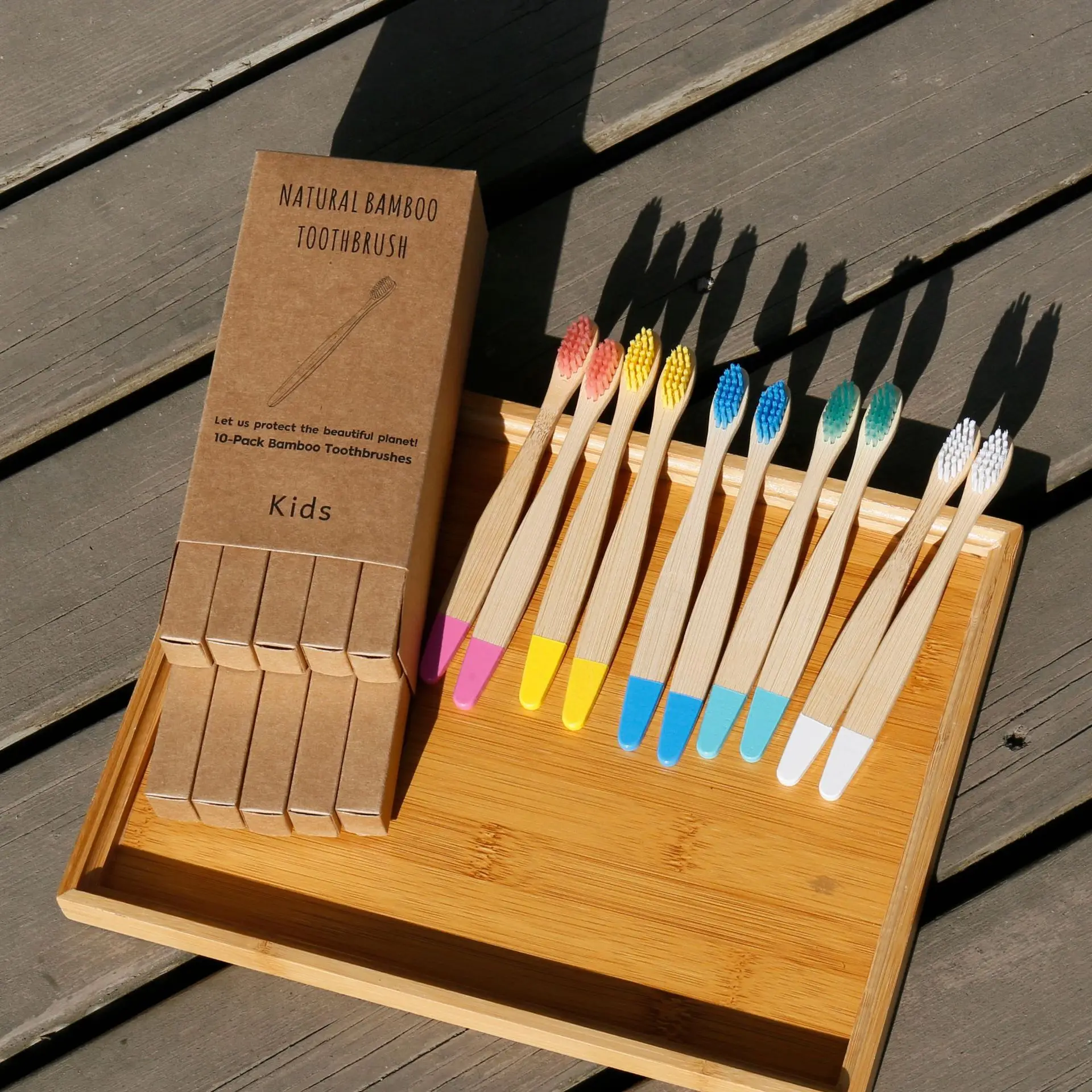 Wholesale price eco-friendly disposable travel hotel dental kit bamboo toothbrush