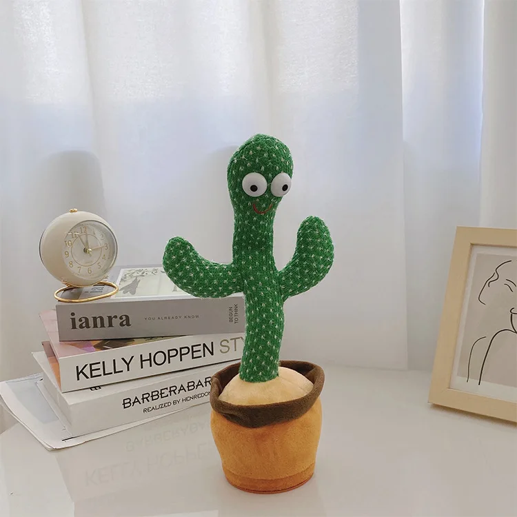 Hot Sale Cute Stuffed Flowerpot Twisting Dancing Cactus Doll Talking Singing Music Dancing Cactus Plush Toy