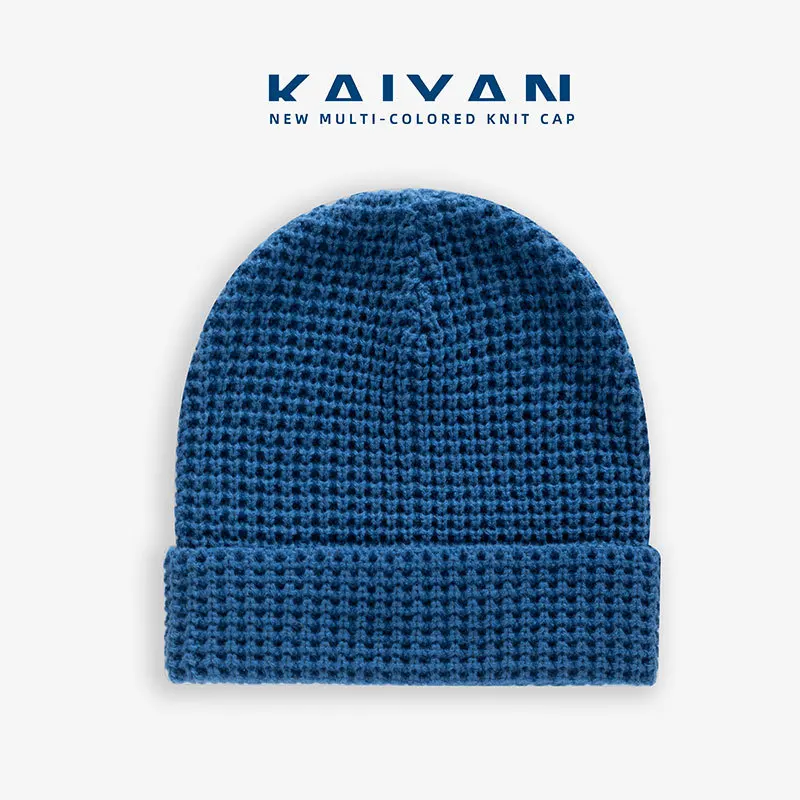 High quality customized acrylic waffle knit warm unisex hat knit tweed hat
