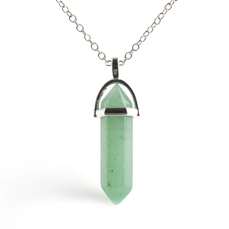 Natural Crystal Quartz Stone Hexagonal Column Pendant Spirit Pendulum Power Stone Natural Stone Necklace Bullet Pendant