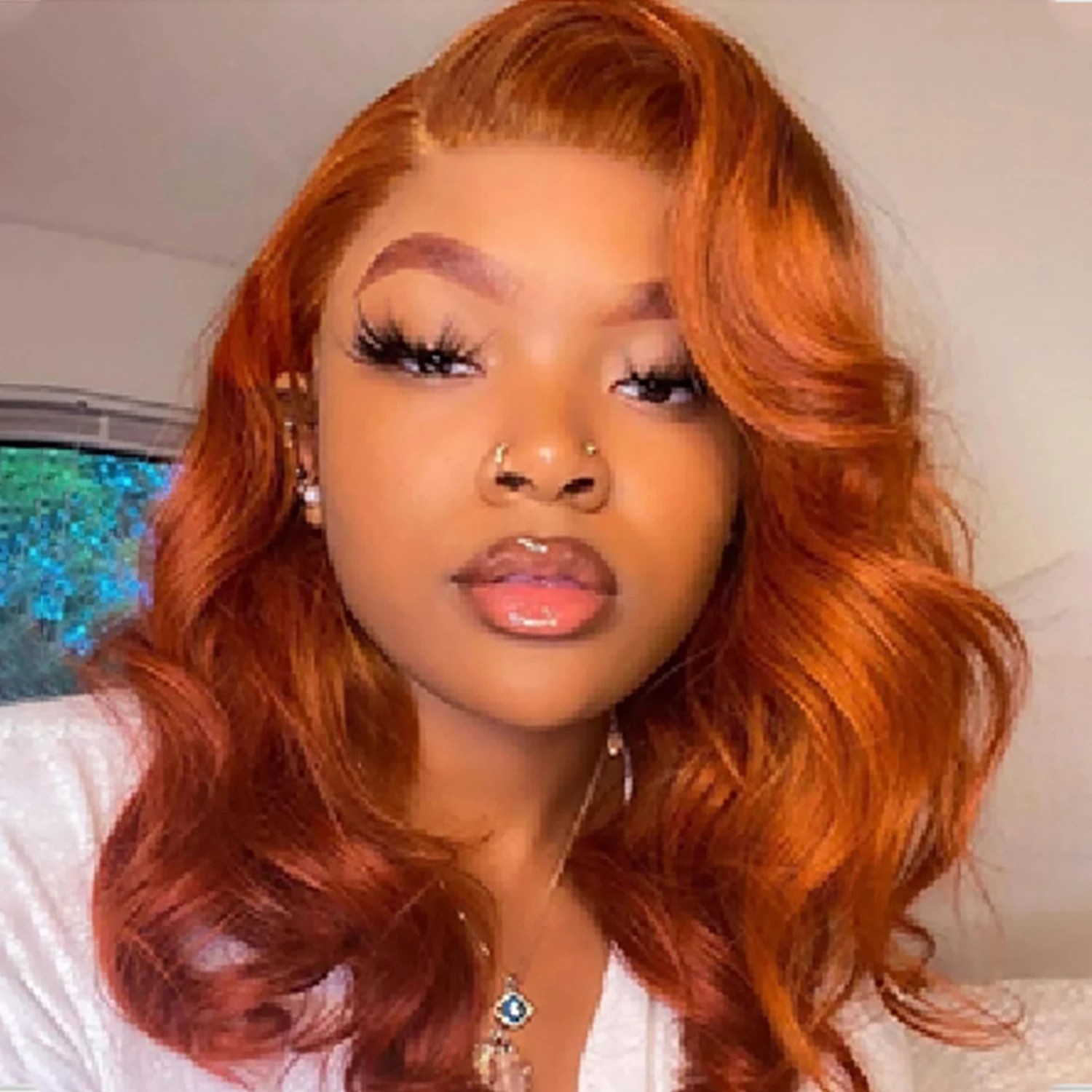 Wholesale Price Orange Colors Short Hair Synthetic Hair Wigs Cosplay Party Curly Wig for Women