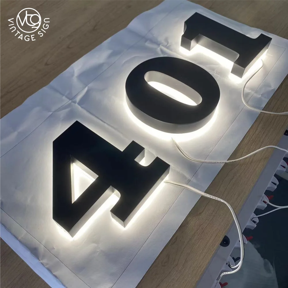 Custom 3d Signage House LED Light Names Outdoor Halo Lit Sign Acrylic Signs How To Make Backlit Letters With Factory Prices