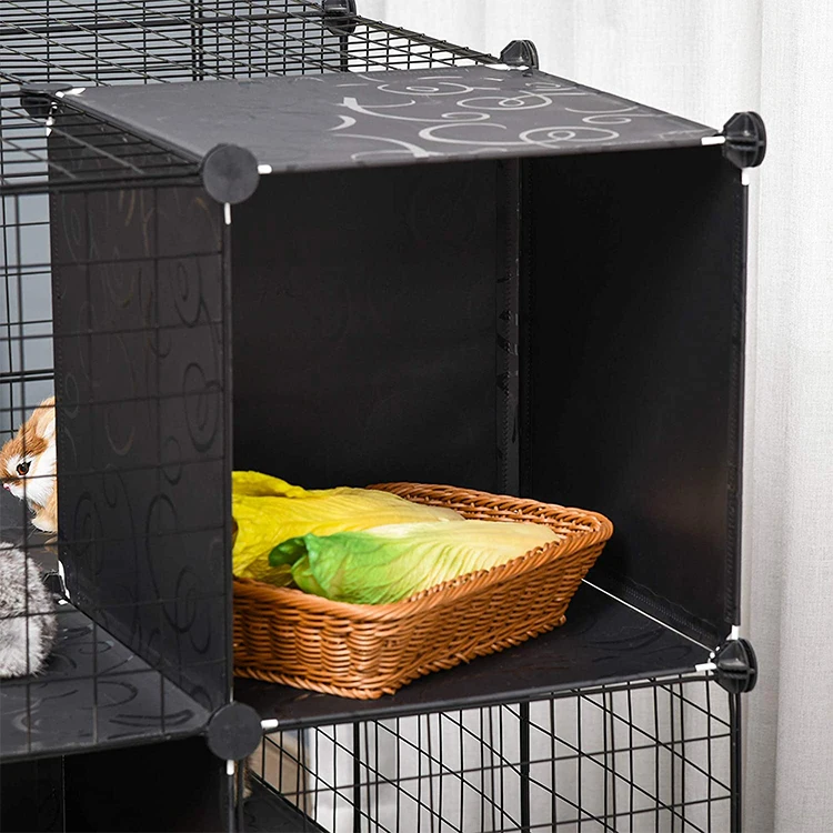 Pet Playpen Animal Cage With Door And Storage Shelf For Cats Chinchillas And Pet Minks