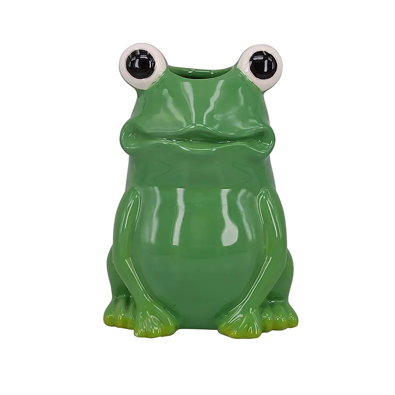 Custom Ceramic Mugs 3D Animal Mug Novelty Green Frog Shaped Coffee Cup