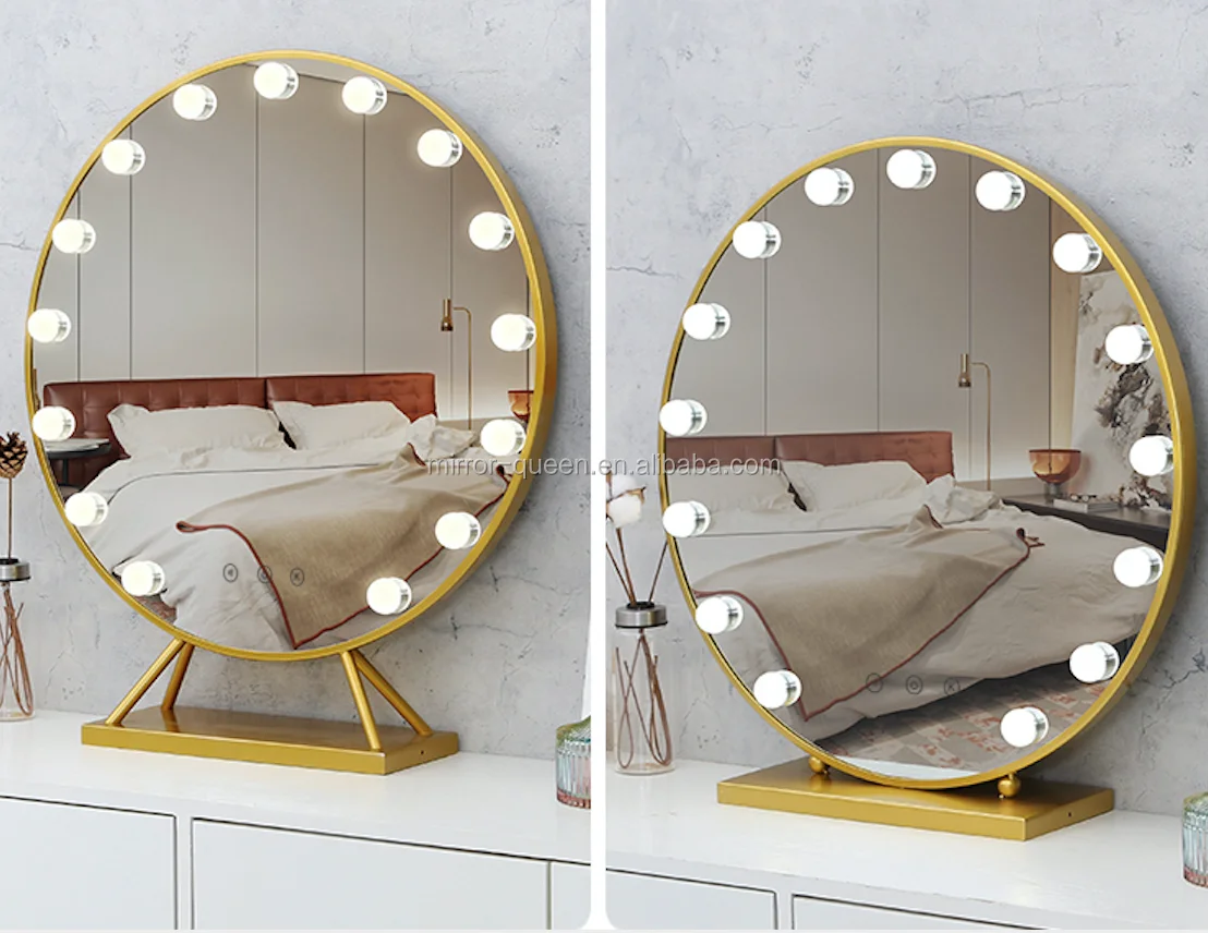 
Недорогое зеркало с подсветкой для макияжа, светодиодное зеркало для салона, свадебная мебель, гостиница, спальня, студия, кинотеатр, домашнее портативное туалетное зеркало 
