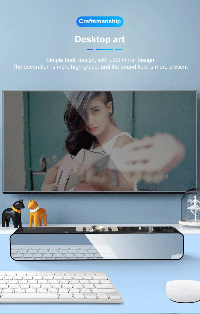 Portable Wireless Bluetooth Speaker 3D Stereo Surround Sound LED Digital Display Bar Speaker Support TWS