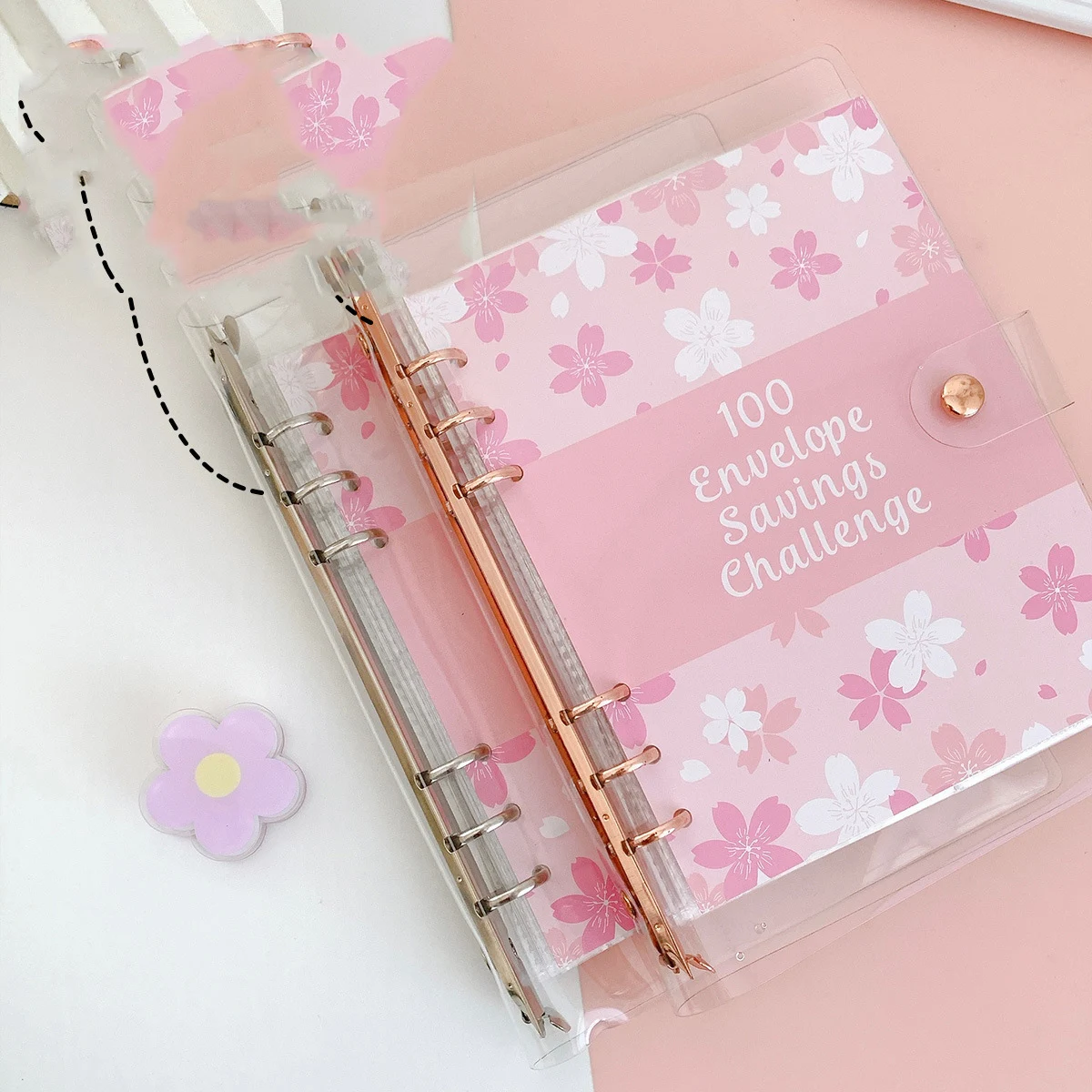 Hot sale PVC budget binder a5 binders 100 envelopes money saving challenge and 100 envelope savings challenge journal