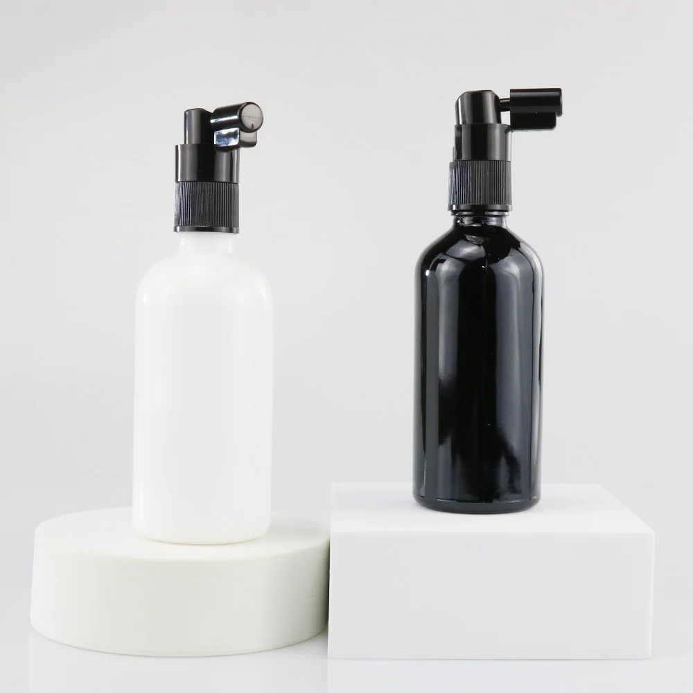 100pcs pack Wholesale bulk price! 5ml HDPE black nose spray bottles, sterile plastic nasal spray bottles with black pump