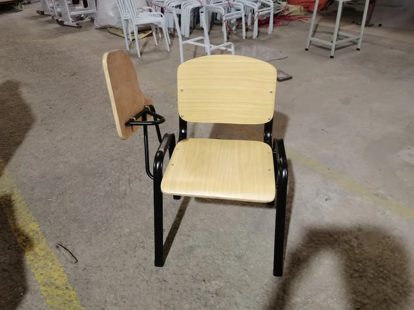 Comfortable Folding  School Student Study Chair with Writing Armrest Tablet Pad Popular  training chair for meeting room