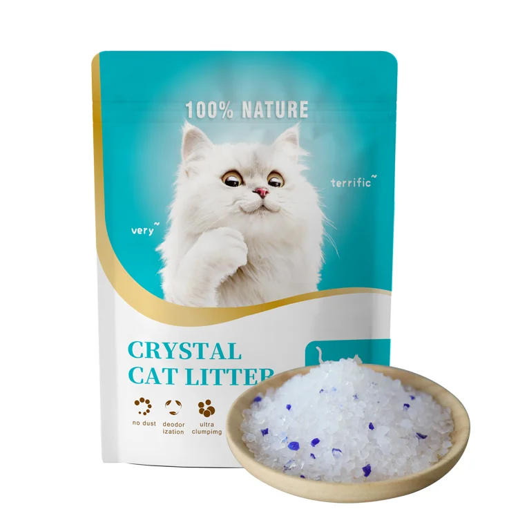 custom Highly Absorbent 3.8L non toxic Non Clumping Silica Cat sand no dust crystal silica gel cat litter
