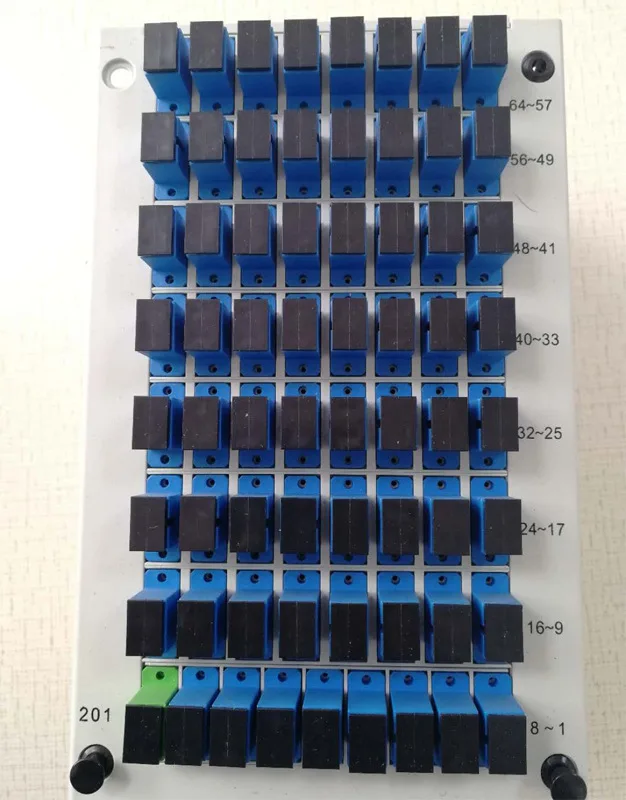 1x64 PLC splitter , tray type optical fiber splitter low insertion loss forFTTH