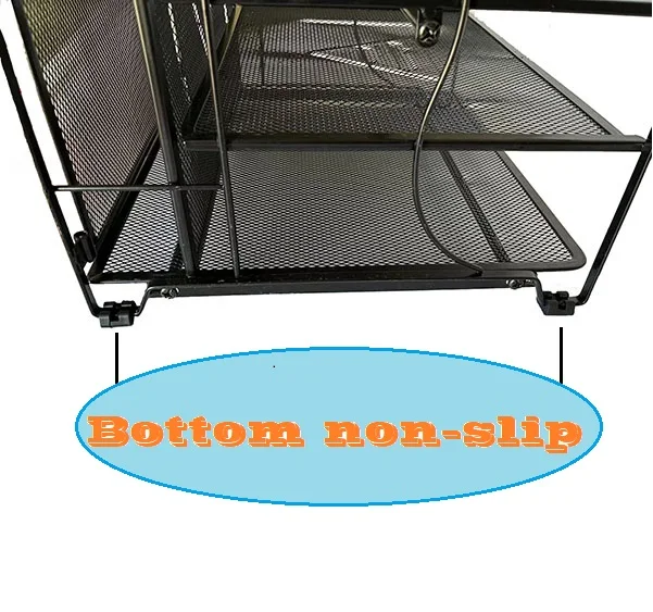 Black metal mesh File manager multilayer removable letter tray to separate files and mail from your home office desktop