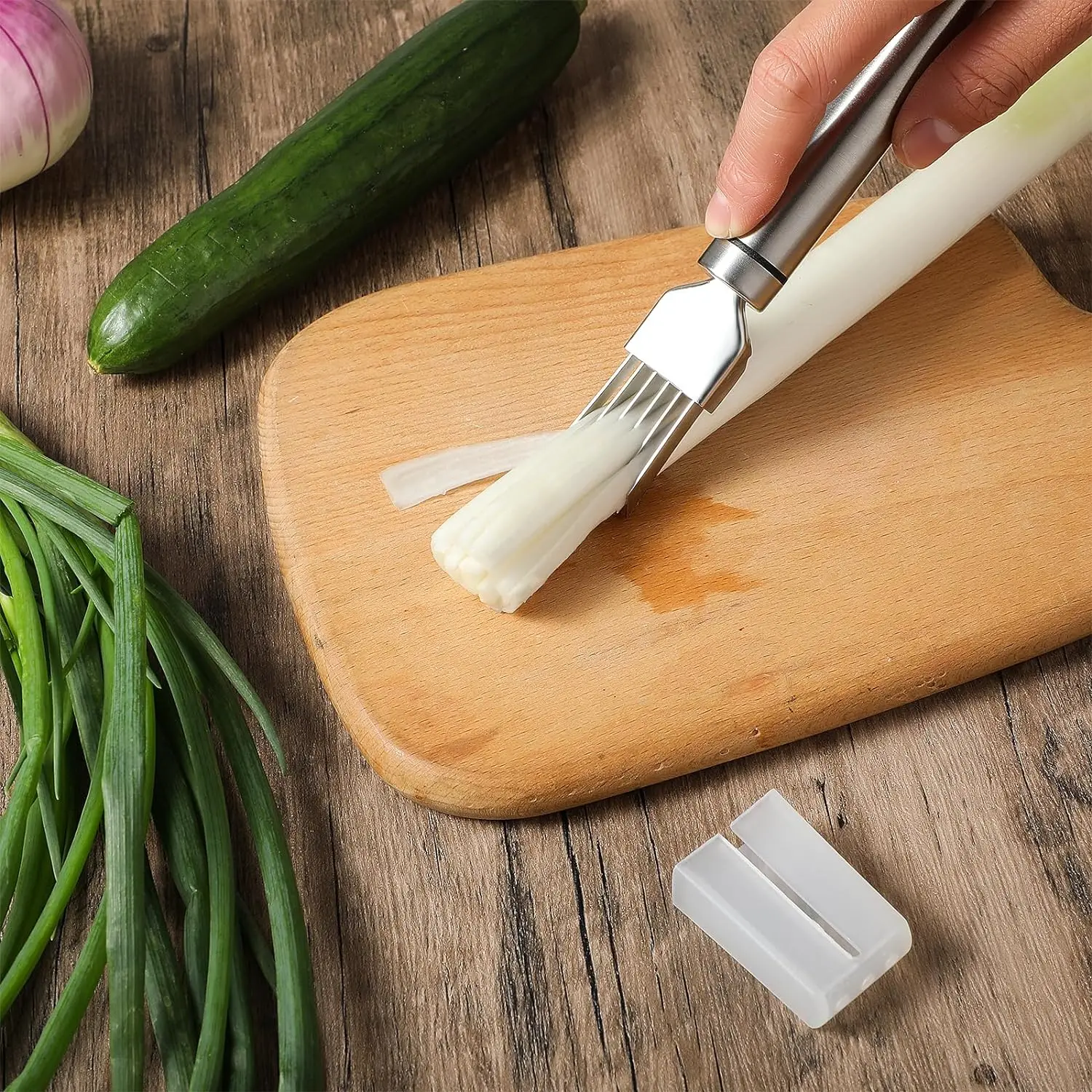 Stainless Steel Chopped Green Onion Knife Kitchen Tool Slice Cutlery Vegetable Cutter Sharp Scallion Cutter Shred Knife