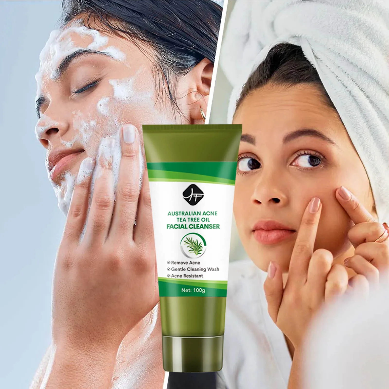 Natural Anti Acne SkinCare Tea Tree Cleansing Repair Face Wash Anti Acne Treatment Facial Cleanser Glow And Clean Whitening