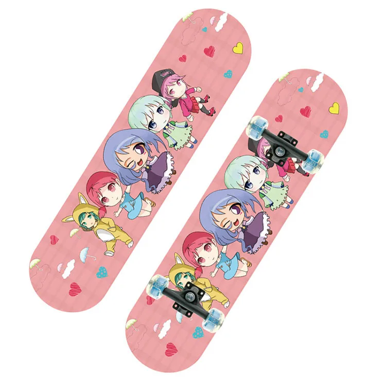 
New Style princess pink color maple deck skateboard for girls 