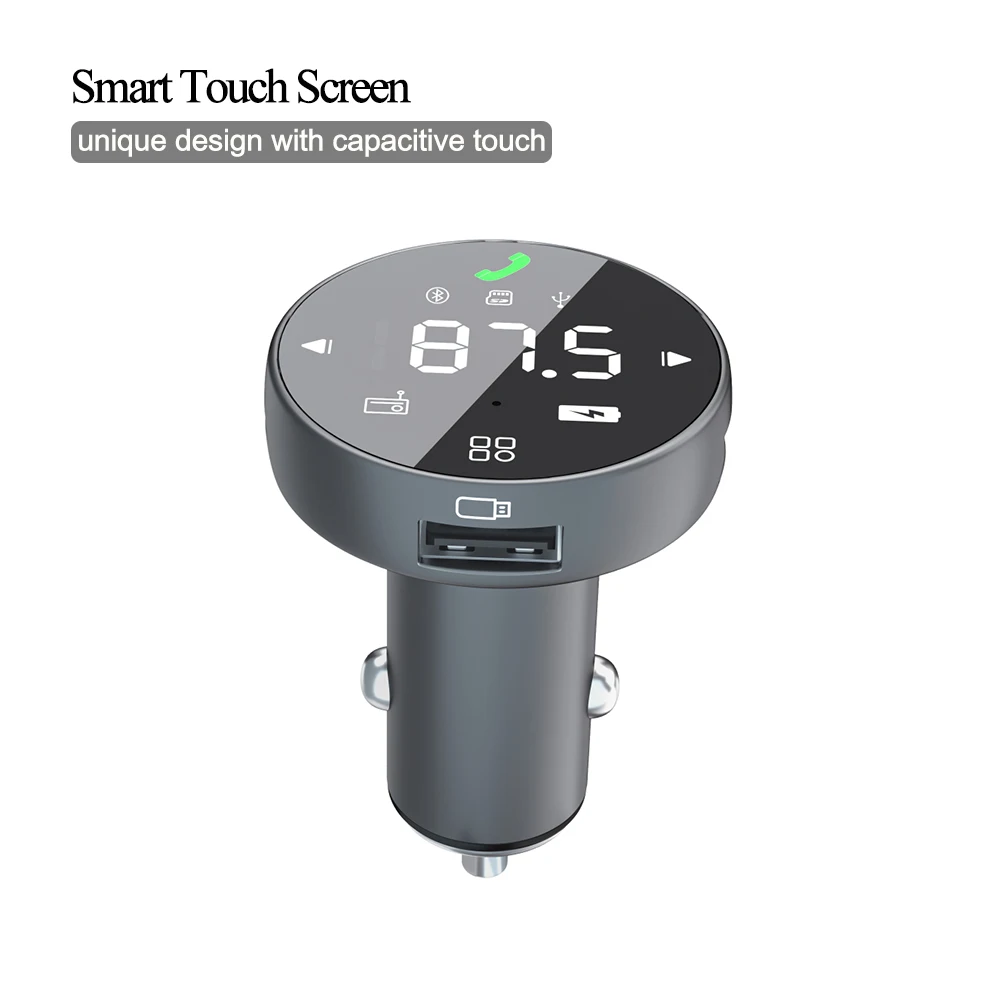 New FM Transmitter Car Wireless Bluetooth 5.0 FM Radio Modulator Car Kit 30W USB Type C Car Charger Handsfree Audio MP3 Player