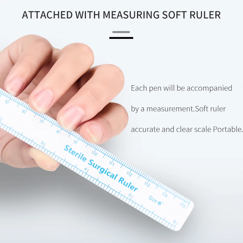 Permanent Makeup or Tattoo Magic Eraser For Skin Marker Pen With Measure Ruler And Magic Eraser Remover Brush Tattoo Tools