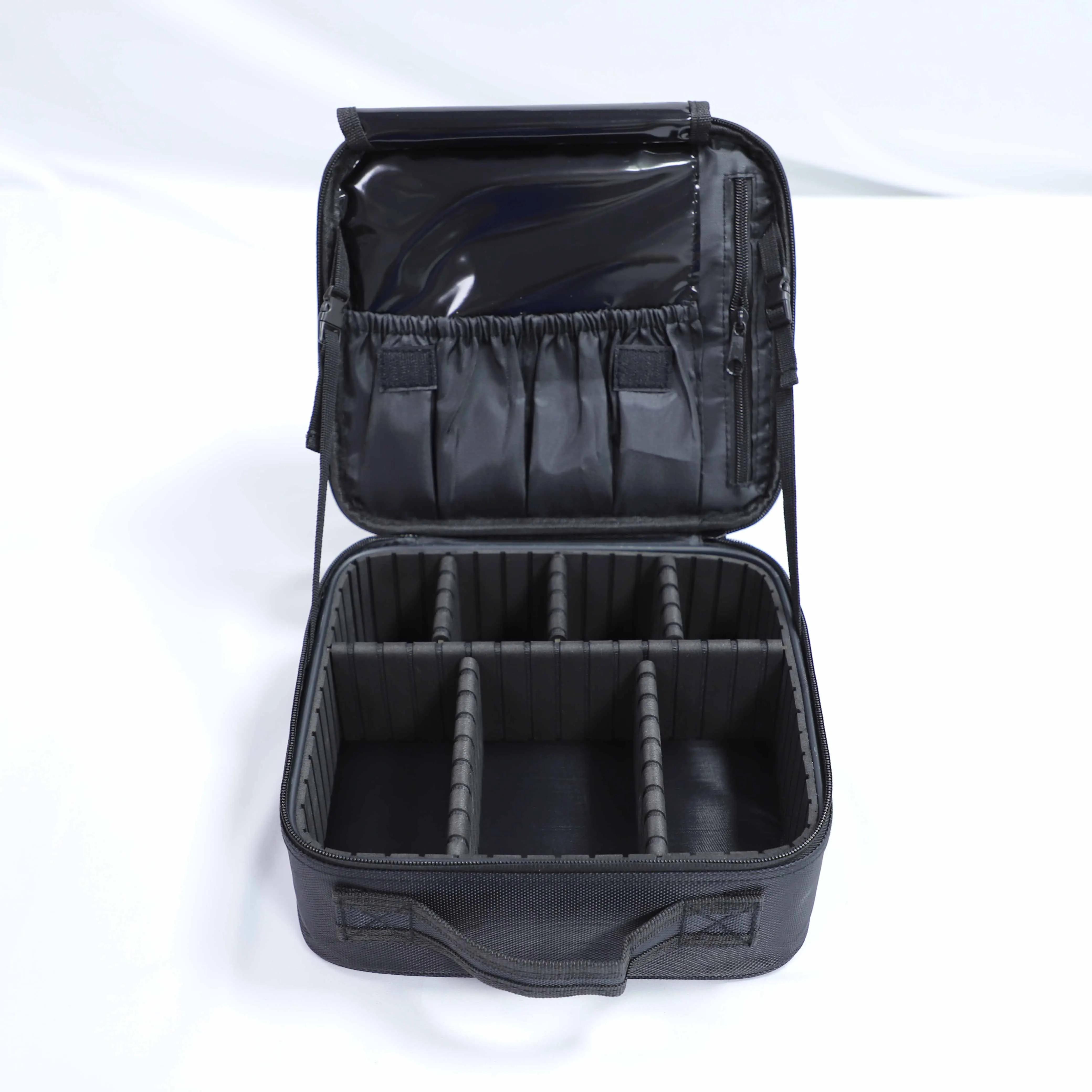 High Quality Portable Black Color Cosmetic Case Multi Function Makeup Case