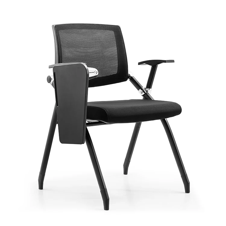 Modern Foldable Training Chair With Writing Board Mesh Back Office Furniture