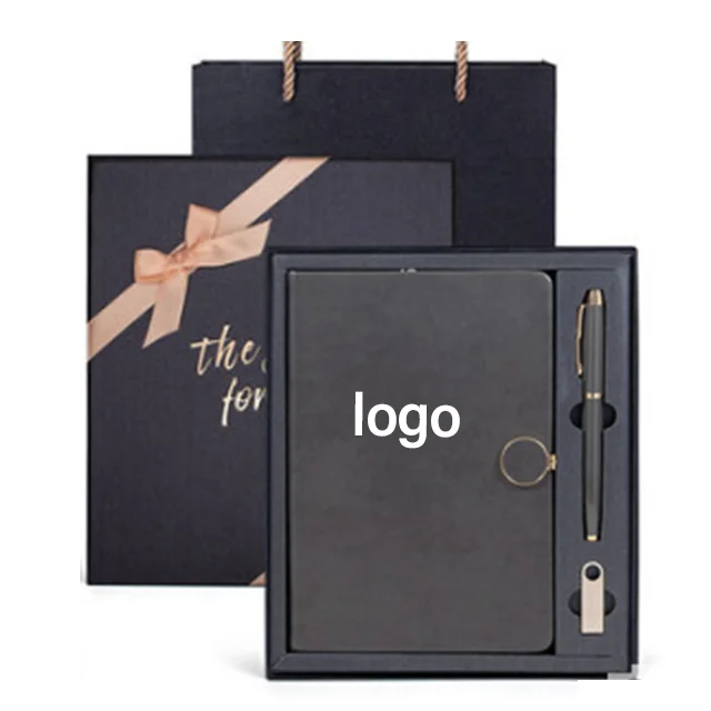 Promotional Gift sets Custom logo usb flash drives holder pen Novelty Gifts Planner Notebooks A5 corporate gift set Giveaways