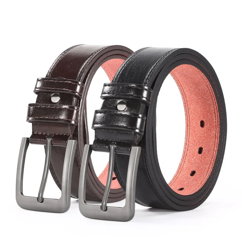 Man Belt Classic Customized Logo PU Leather Belt Vintage Pin Buckle Luxury Leather Belts For Men