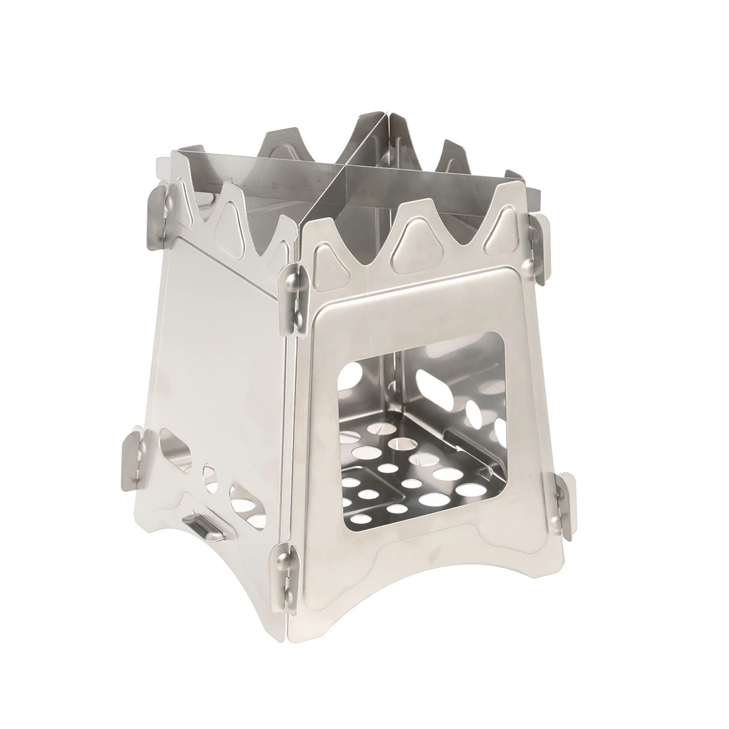 New Stainless Steel Foldable Mini Charcoal Grill Lightweight Barbecue Grill Outdoor BBQ Picnic Equipment Camping Wood Stove