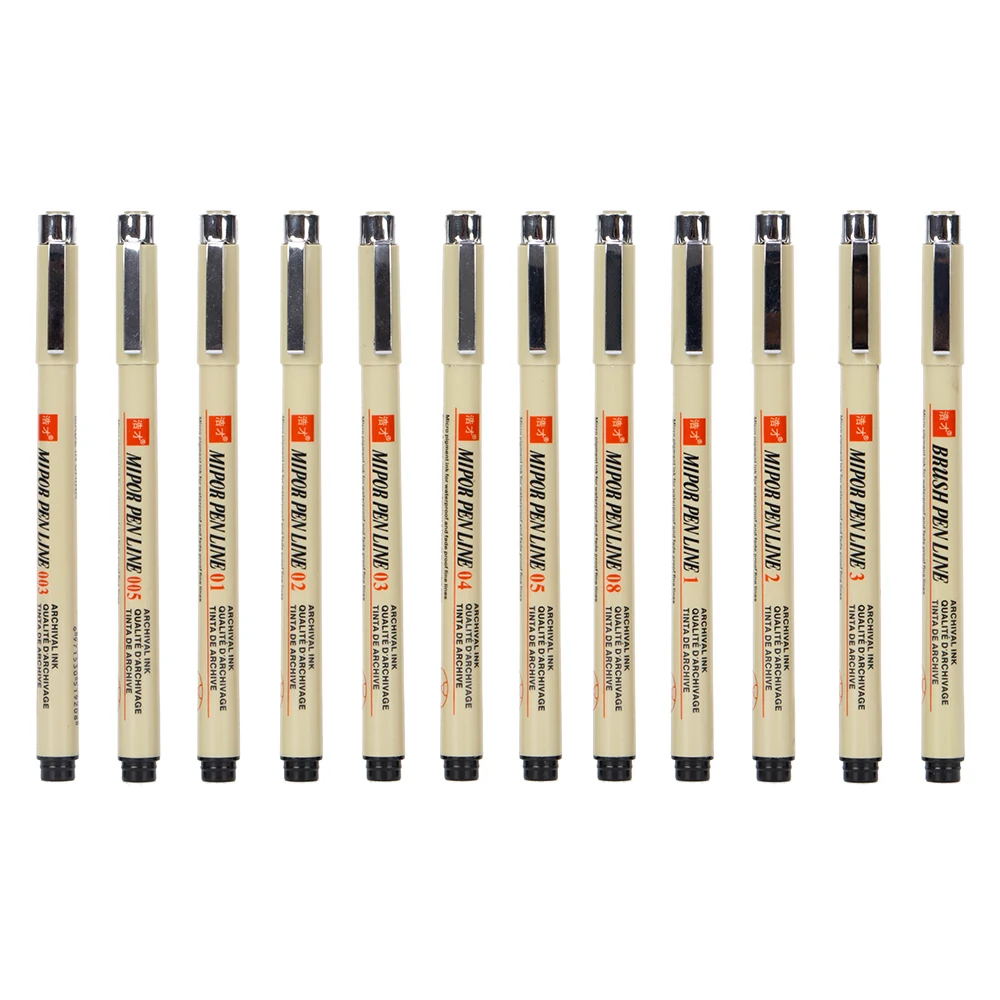 
HAOCAI OEM 12 NIb Size Fineliner Pens Customised Alat Tulis Kantor School Midliner Art Fineliner for Sketching 