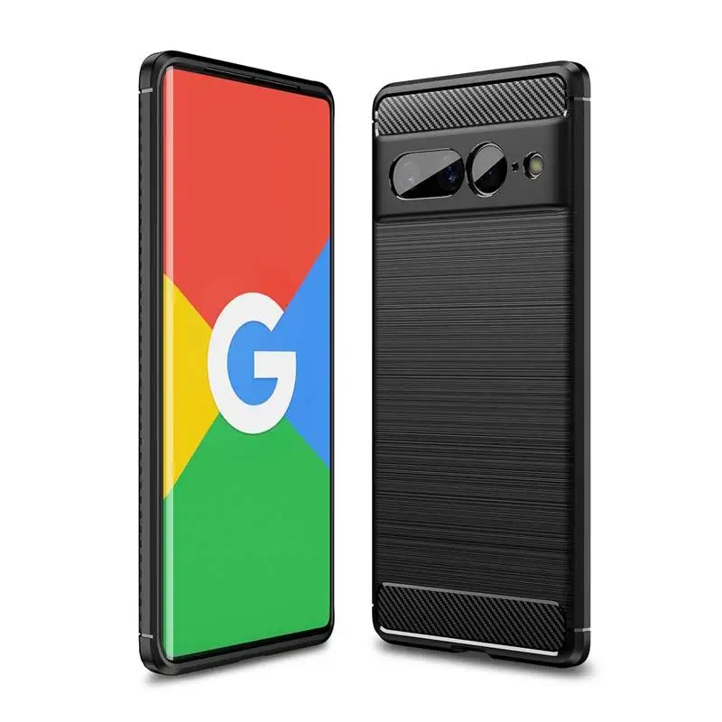 New Arrival Carbon Fiber Texture Shockproof Silicone Flexible Soft TPU Bumper Protective Cover For Google Pixel 7 Pro