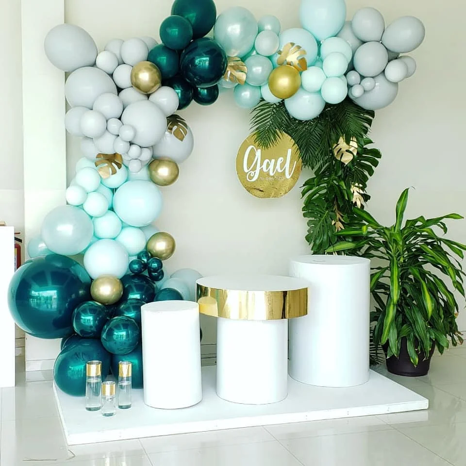 Wholesale 12 Inch 50 Pieces Teal Blue Balloon Garland Latex Balloon Arch Safari Jungle Party Wild One Birthday Party