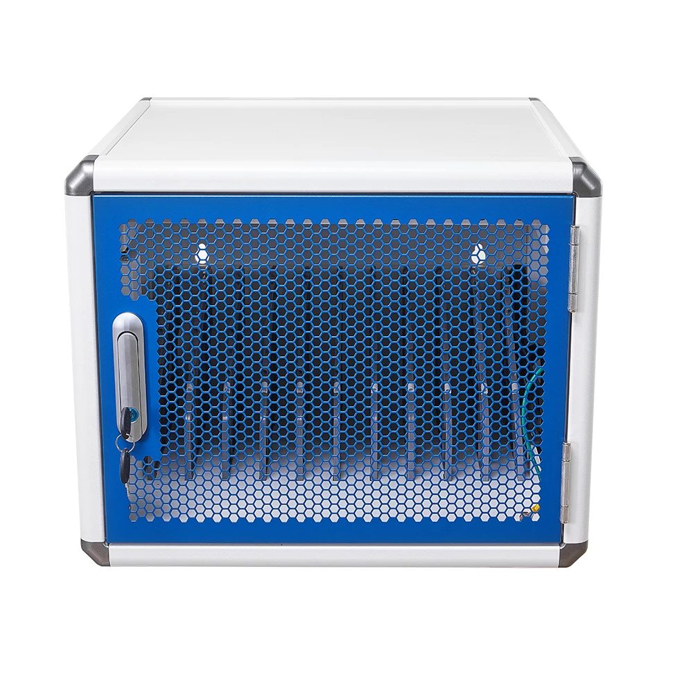 Mini tablet charging cabinet with front perforated door