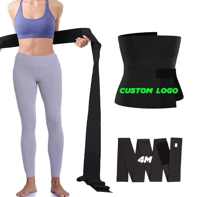Women Extendable Flat Elastic Tummy Wrap Belt Belly Bandage Tummy Wrap Waist Trainer Compression Elastic Band Tummy Wrap Shaper