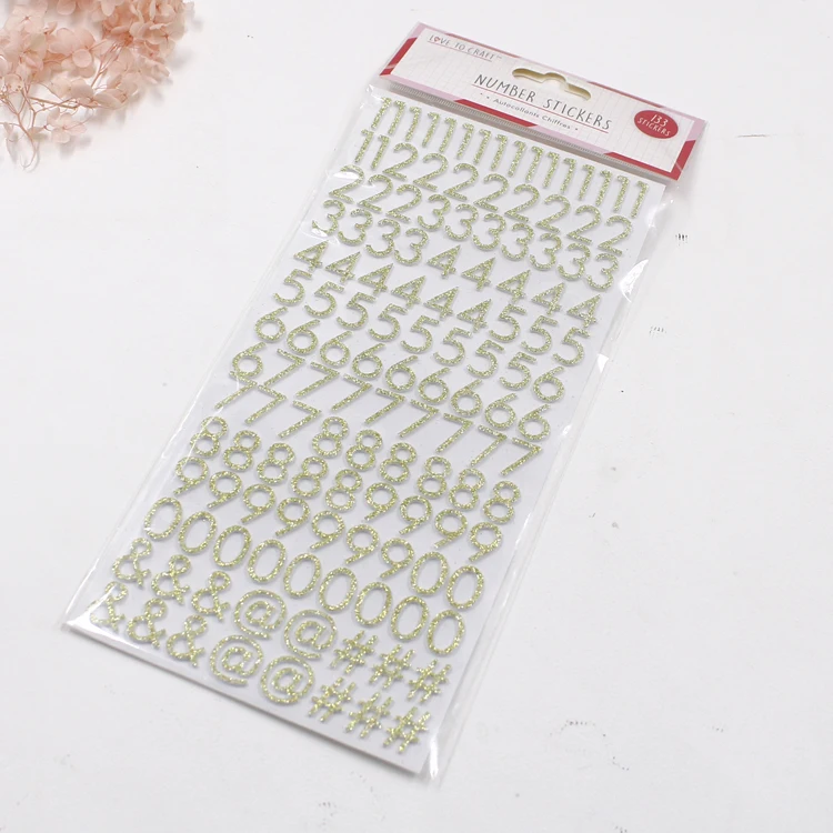 Custom Glitter Alphabet letters sticker Sheets for Scrapbook