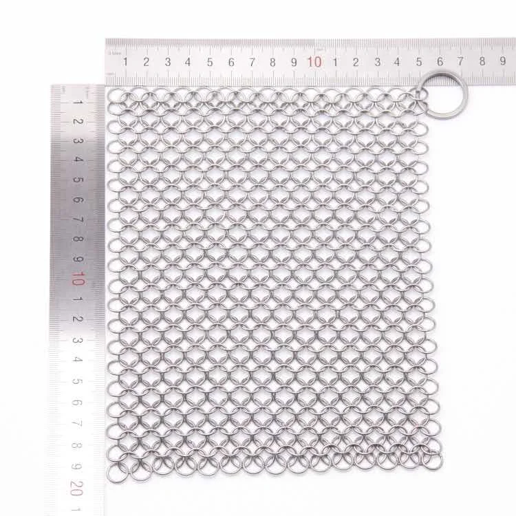 Чугунный очиститель из нержавеющей стали, кухонный скруббер Chainmail