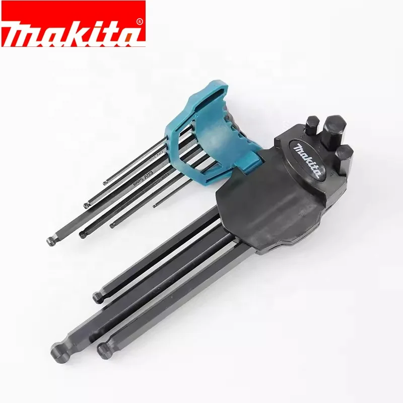 Original makita ball head L-type extended hex wrench set hex socket head screw 9pcs set maintenance tool