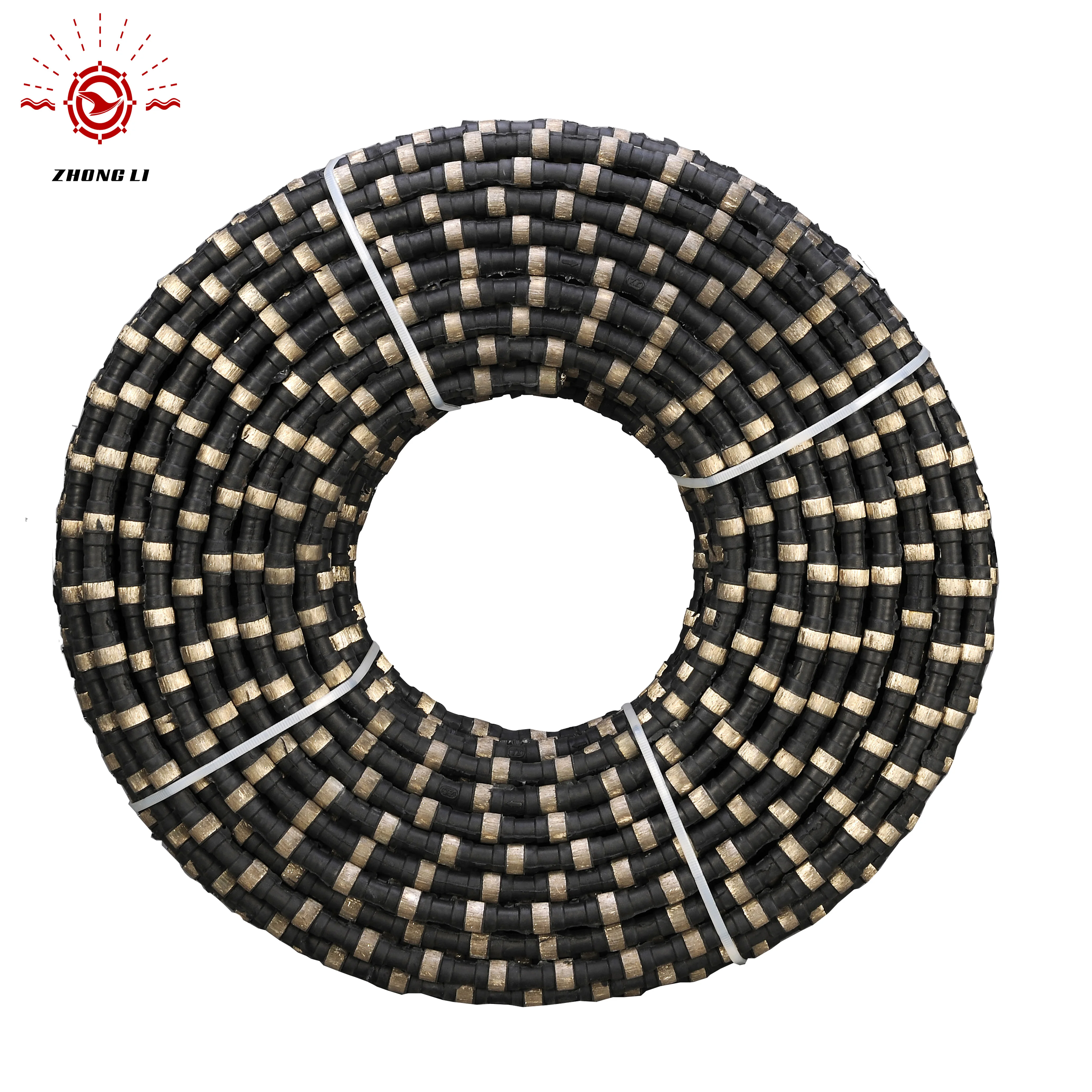 Diamond rubber wire saw granite quarrying cutting 11.5mm 12.0mm