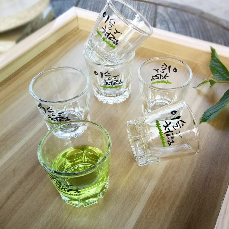 korean sake mini wine glass short glasses drinking soju cup 50ml custom soju shot glasses