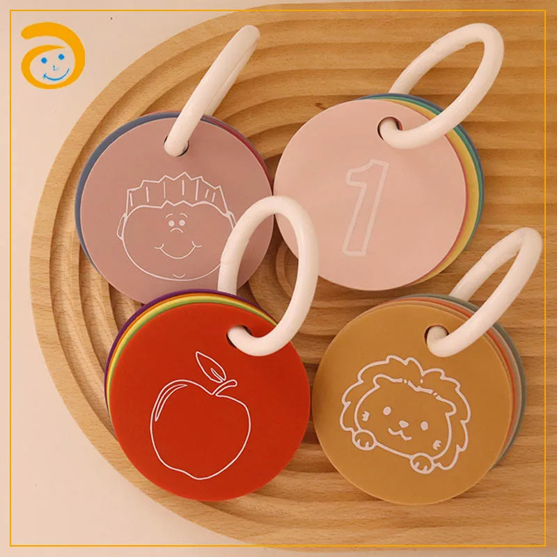 Silicone Teether Educational Toys Learn Characters Flash Card Teething Toy